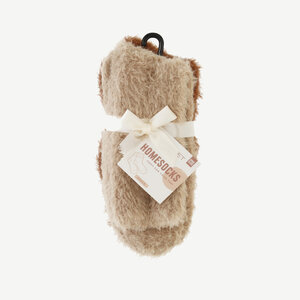 Fluffy huis/bed sokken - Beige/Karamel